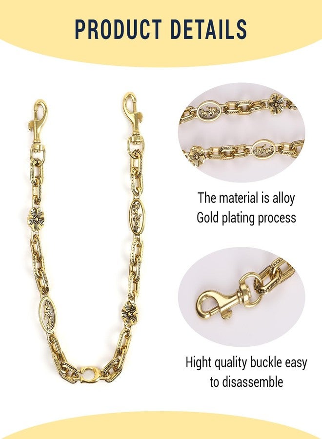 LOGJAM Gold Bag Charms for Women Men, Vintage Flower Car Keychains Pocket Chain Wallet Chain Purse Charms Jewelry Clothing Accessories - Image 3
